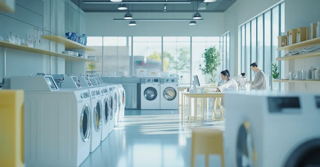 mesin cuci di laundry